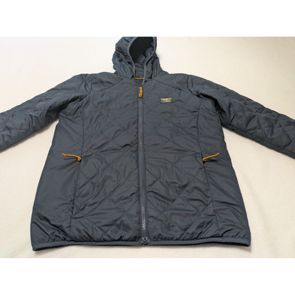 LL Bean Mountain Bound Jacket Youth Large 14-16 Reversible Diamond Quilt Fleece